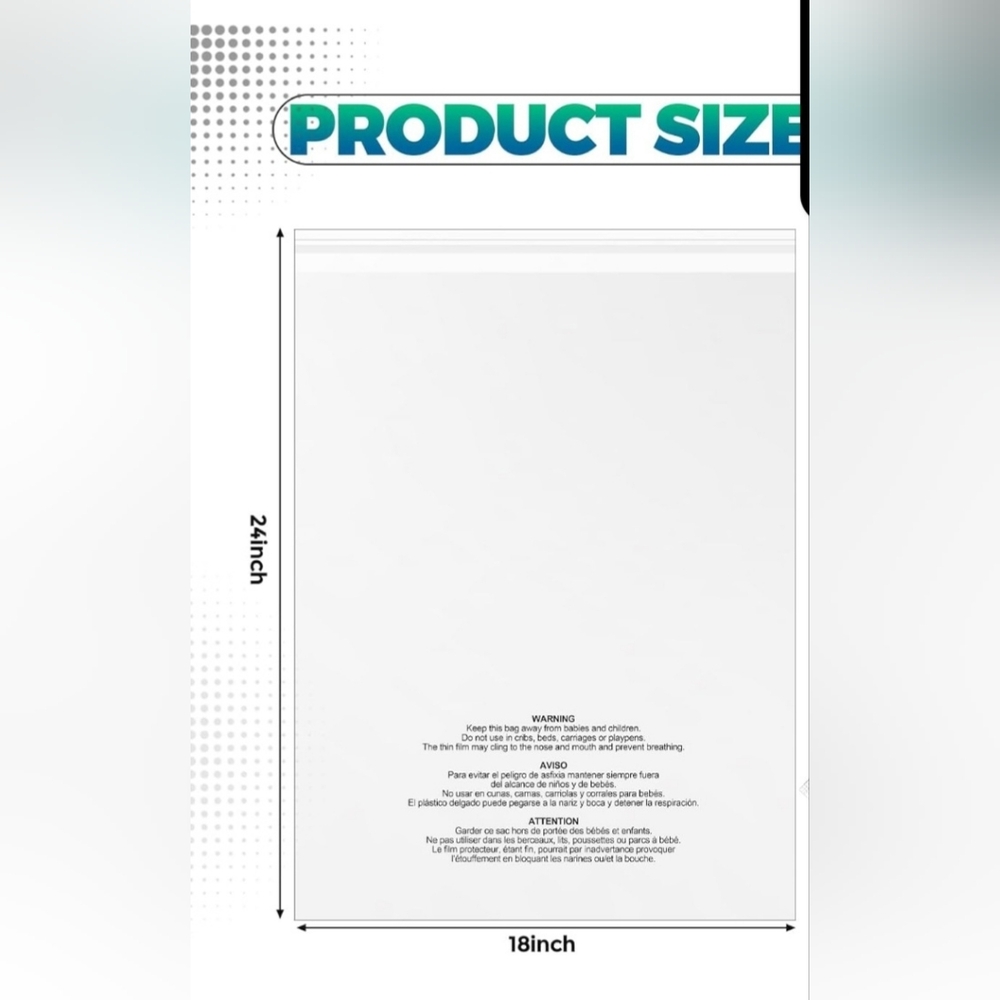 Clear Poly Bags 18 X 24 (25)